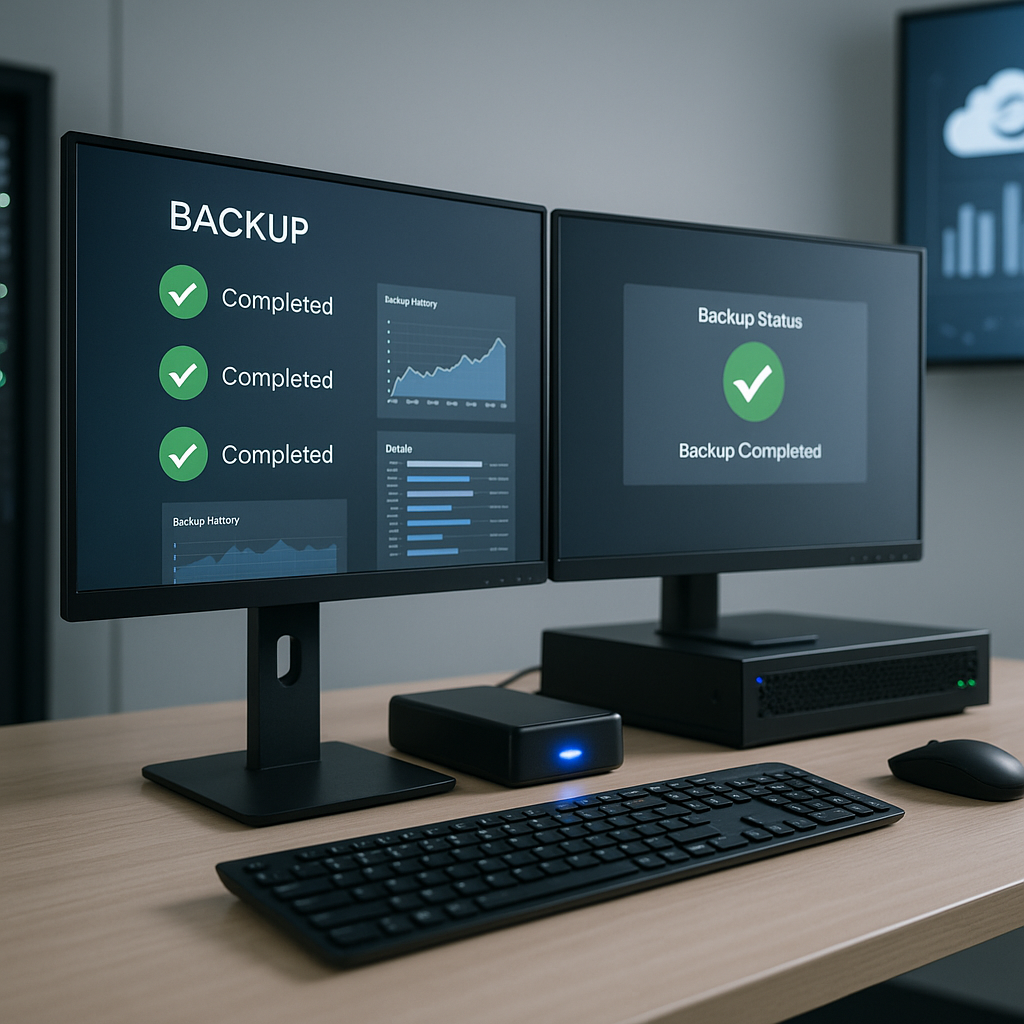 backup completed Cross Link backs up business data and keeps it secure