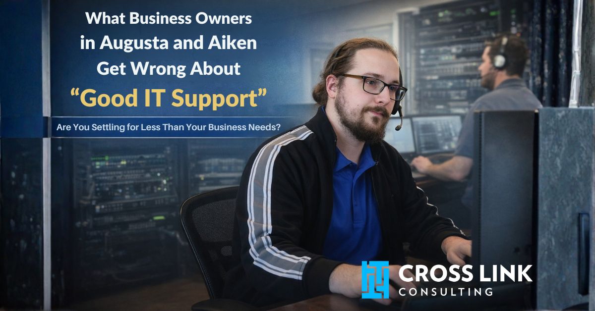 Managed IT Services technician delivering business IT support and cybersecurity solutions for companies in Augusta and Aiken